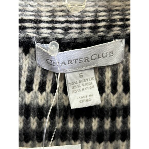 Charter Club NEW Wool Blend Sweater Cardigan Knit Jacket Small Cabincore NWT - Picture 4 of 5